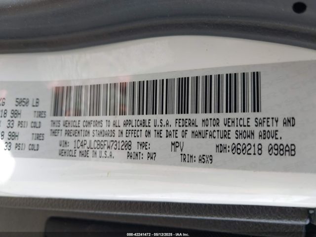2015 JEEP CHEROKEE 1C4PJLCB6FW731208 Photo 8