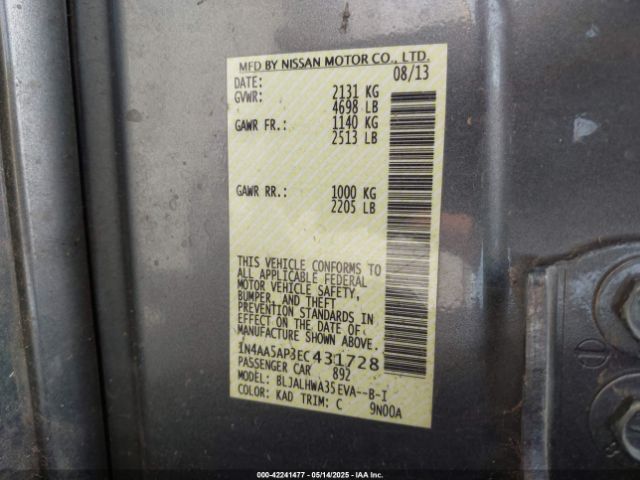 1N4AA5AP3EC431728 Nissan Maxima