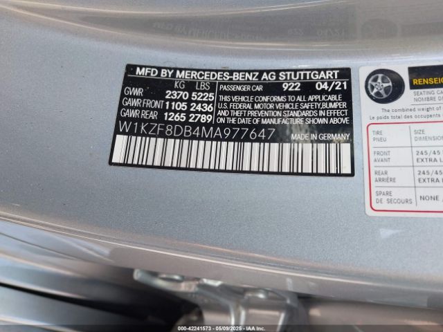 W1KZF8DB4MA977647 Mercedes-Benz E 350