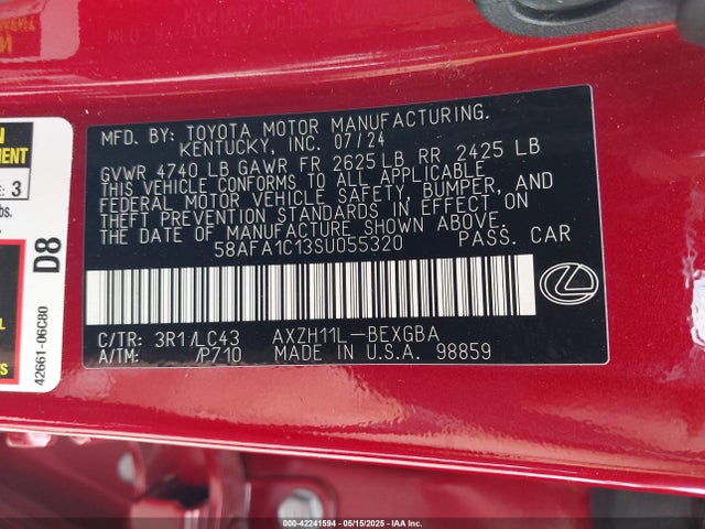 Lexus a25a-fxs 2025 58AFA1C13SU055320 Image 9
