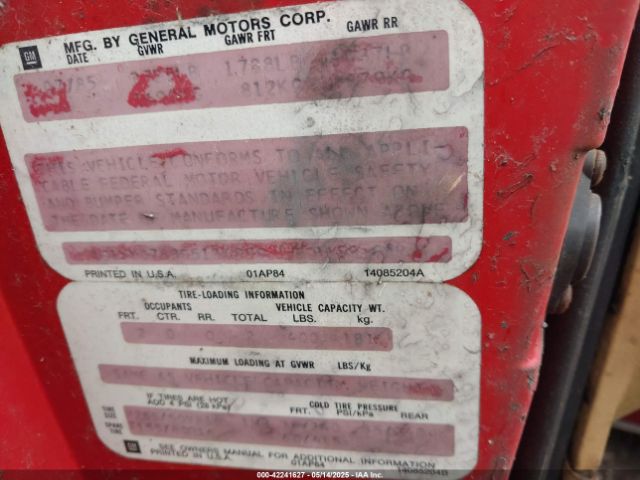 1985 CHEVROLET CORVETTE 1G1YY0788F5136999 Photo 8