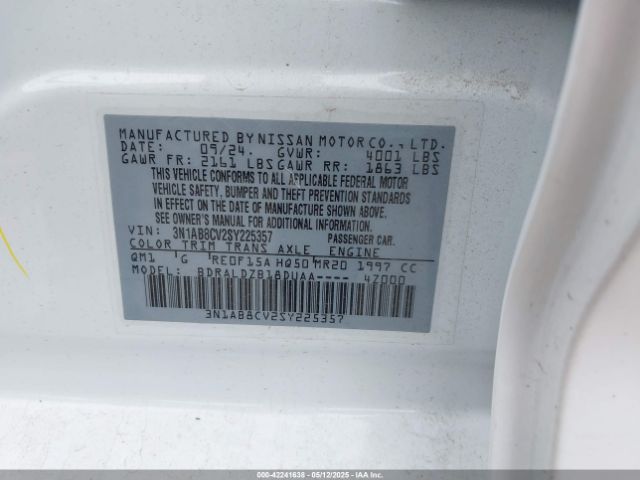 3N1AB8CV2SY225357 Nissan Sentra