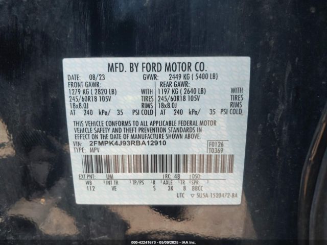 2024 FORD EDGE 2FMPK4J93RBA12910 Photo 8