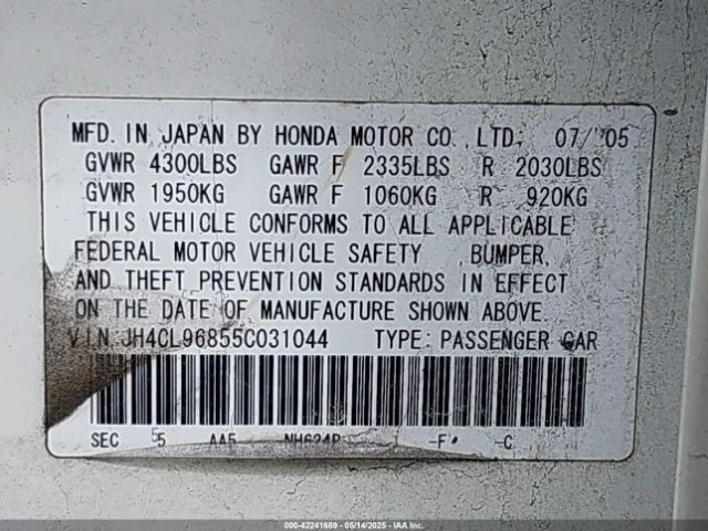 2005 ACURA TSX JH4CL96855C031044 Photo 8