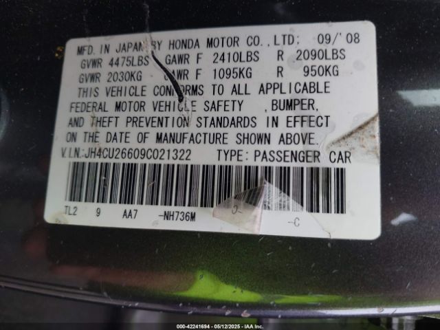 2009 ACURA TSX JH4CU26609C021322 Photo 8