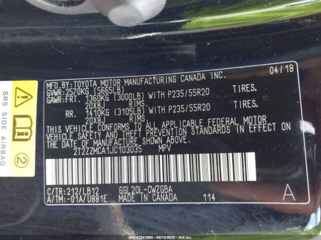 2018 LEXUS RX 350 2T2ZZMCA1JC103035 Photo 8