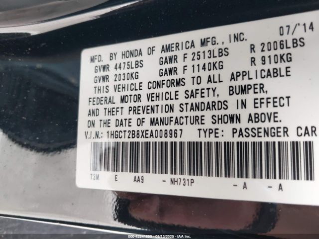 1HGCT2B8XEA008967 Honda Accord Ex-l V-6