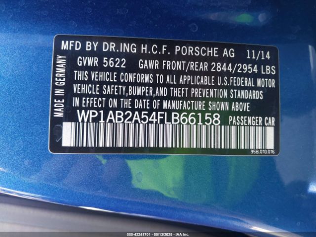 WP1AB2A54FLB66158 Porsche MACAN S