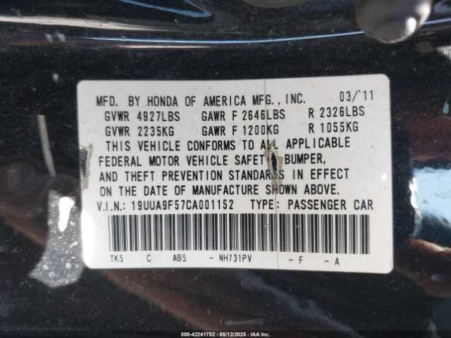 2012 ACURA TL 19UUA9F57CA001152 Photo 8