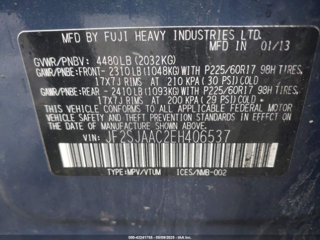 JF2SJAAC2EH406537 Subaru Forester 2.5i