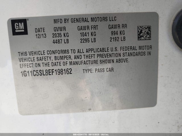 1G11C5SL8EF198162 Chevrolet lkw