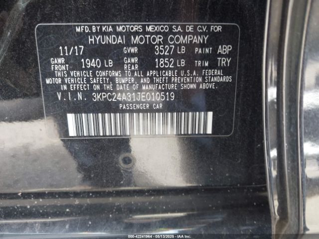 3KPC24A31JE010519 Hyundai Accent Sel