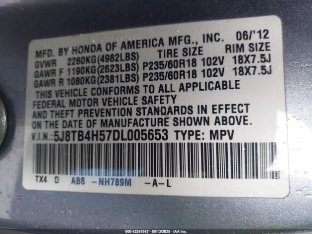 2013 ACURA RDX 5J8TB4H57DL005653 Photo 8