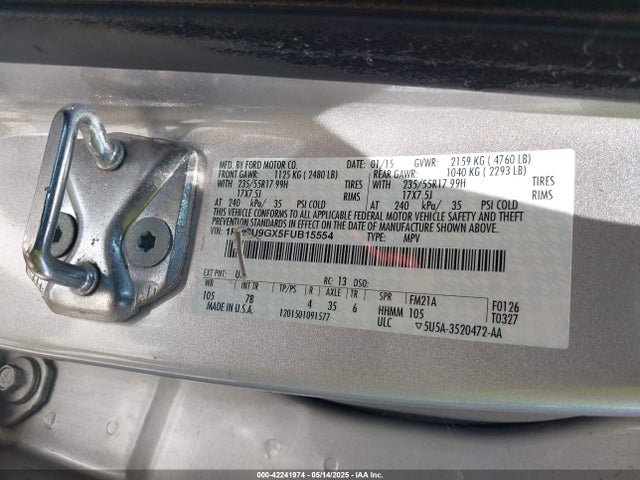 1FMCU9GX5FUB15554 Ford 2015