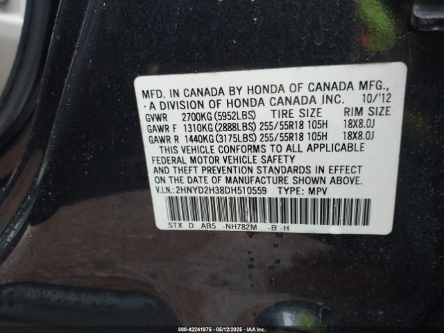 2013 ACURA MDX 2HNYD2H38DH510559 Photo 8