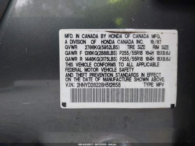 2008 ACURA MDX 2HNYD28228H512658 Photo 8