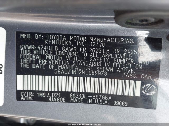 2021 LEXUS ES 350 58ADZ1B12MU089978 Photo 8