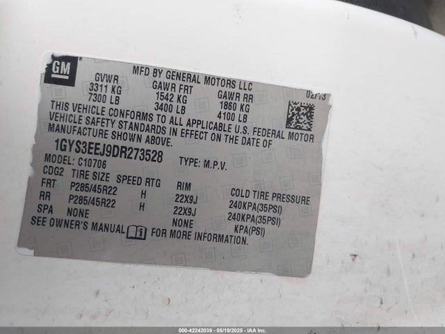 2013 CADILLAC ESCALADE HYBRID 1GYS3EEJ9DR273528 Photo 8