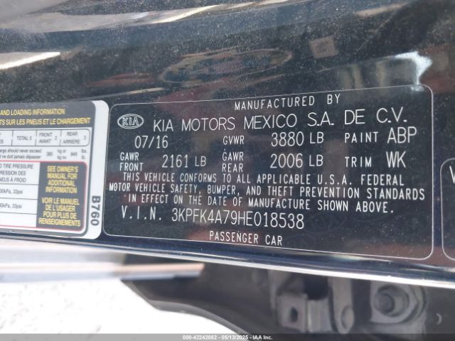 3KPFK4A79HE018538 KIA FORTE LX