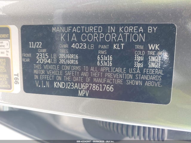 KNDJ23AU6P7861766 KIA mpi nu