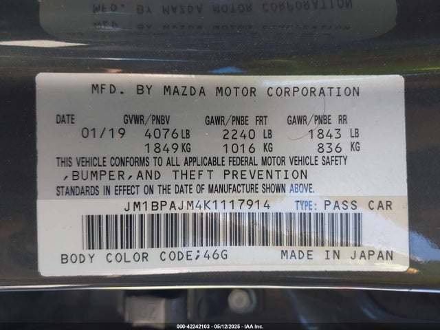 JM1BPAJM4K1117914 Mazda py cylinder deactivation