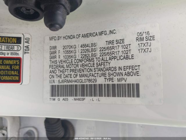 5J6RM4H40GL078629 Honda CR-V SE