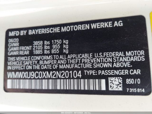 2021 MINI HARDTOP WMWXU9C0XM2N20104 Photo 8