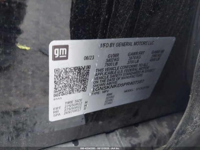 1GNSKNKD5PR407387 Chevrolet l84