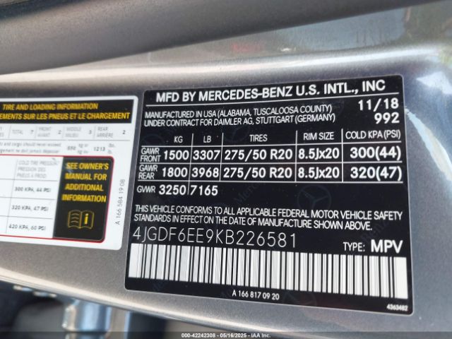 2019 MERCEDES-BENZ GLS 450 4JGDF6EE9KB226581 Photo 8
