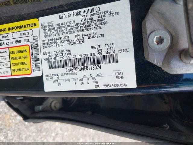 3FA6P0HD4ES113024 Ford FUSION SE