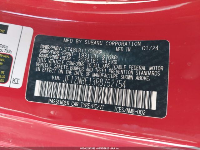 2024 TOYOTA GR86 JF1ZNBE13R8752754 Photo 8