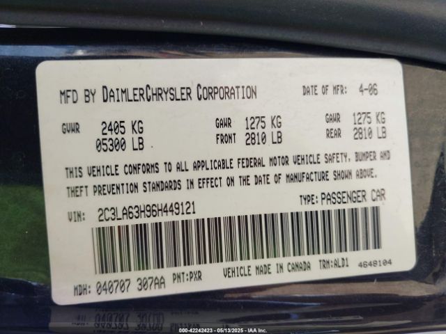 2006 CHRYSLER 300C 2C3LA63H96H449121 Photo 8