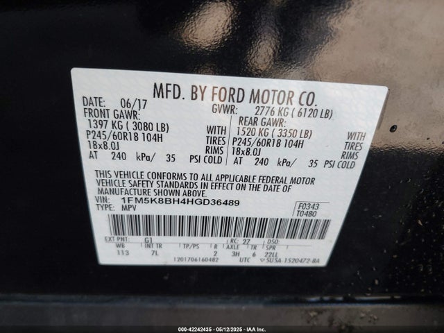 Ford Explorer 2017 1FM5K8BH4HGD36489 Image 9