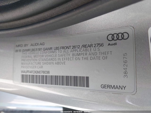 WAUFFAFC0GN076036 Audi A6