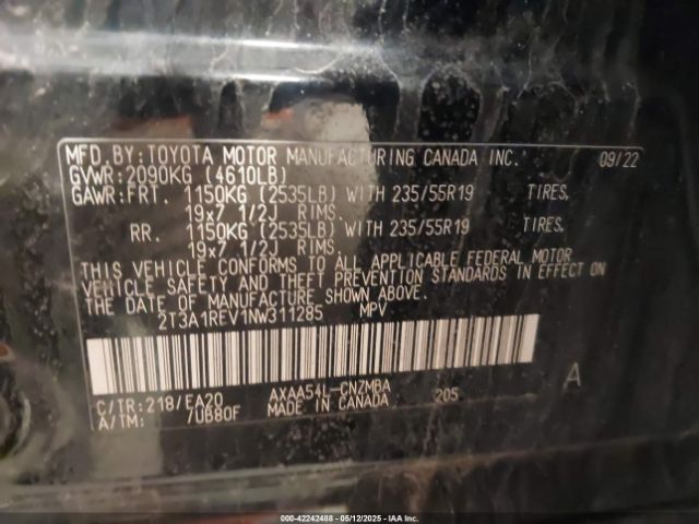 2022 TOYOTA RAV4 2T3A1RFV1NW311285 Photo 8