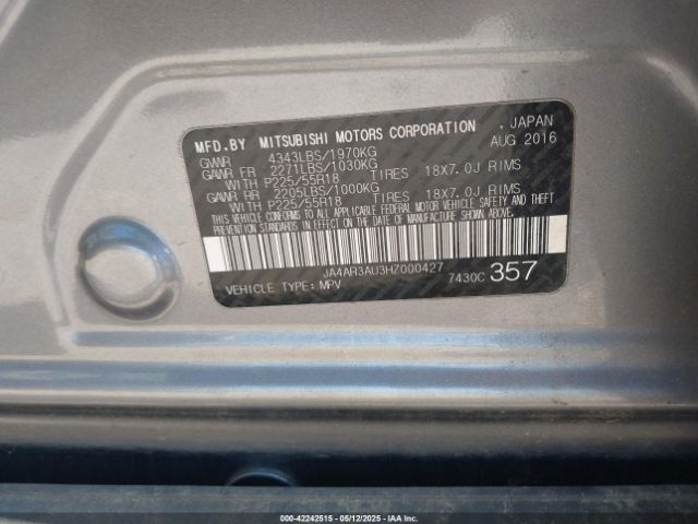 2017 MITSUBISHI OUTLANDER SPORT JA4AR3AU3HZ000427 Photo 8