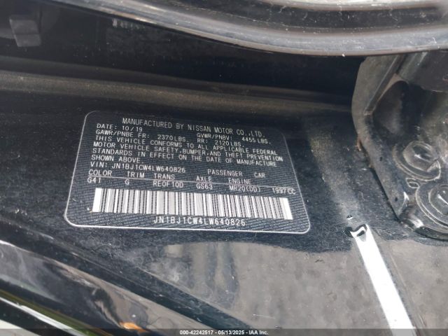 JN1BJ1CW4LW640826 Nissan Rogue Sport S Awd Xtronic Cvt