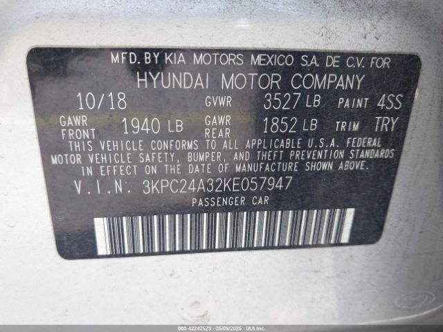 3KPC24A32KE057947 Hyundai ACCENT SE