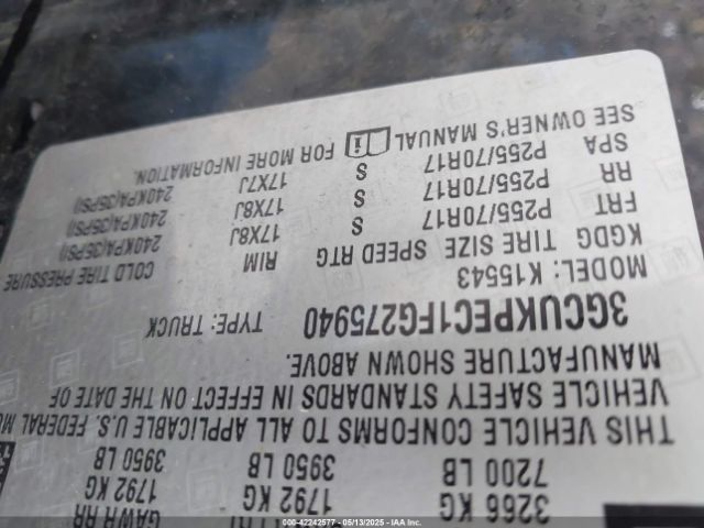 3GCUKPEC1FG275940 Chevrolet Silverado 1500 Ls