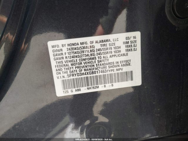 2016 ACURA MDX 5FRYD3H4XGB017463 Photo 8