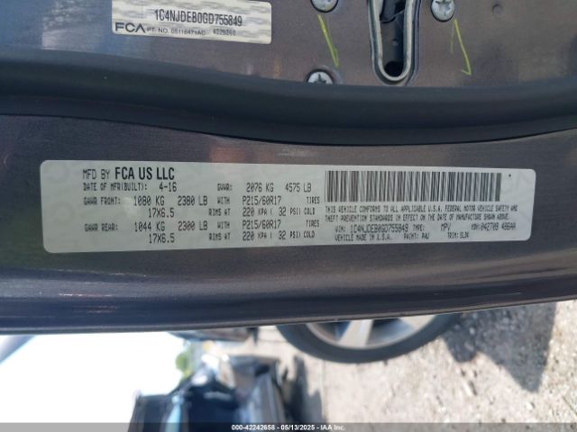 1C4NJDEB0GD755849 Jeep Compass High Altitude Edition