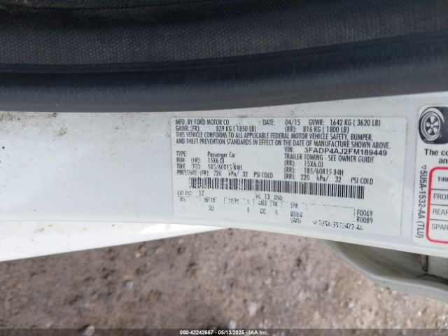 3FADP4AJ2FM189449 Ford FIESTA S