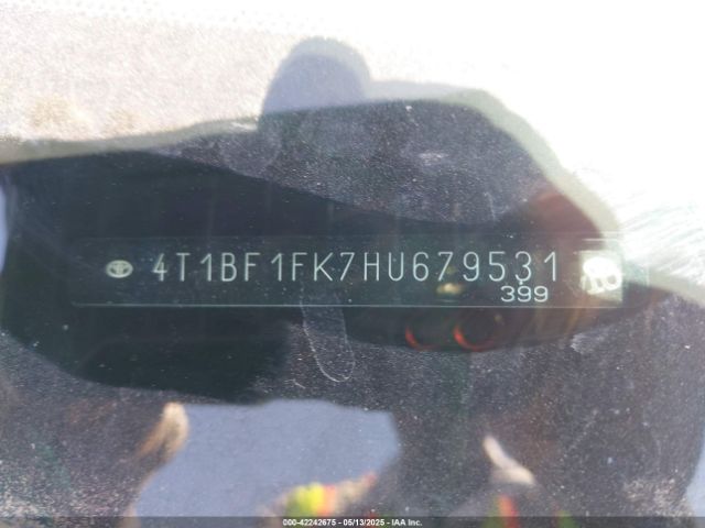 4T1BF1FK7HU679531 Toyota 2ar-fe