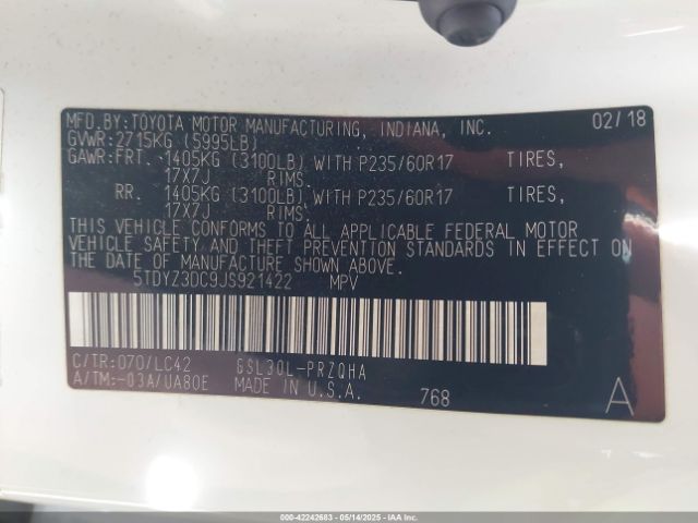 2018 TOYOTA SIENNA 5TDYZ3DC9JS921422 Photo 8