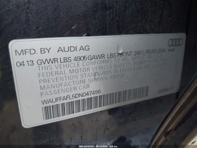 2013 AUDI A4 WAUFFAFL5DN047496 Photo 8