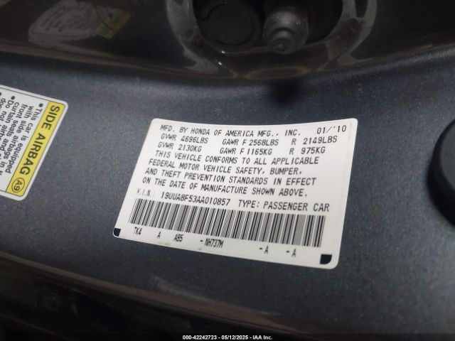 2010 ACURA TL 19UUA8F53AA010857 Photo 8