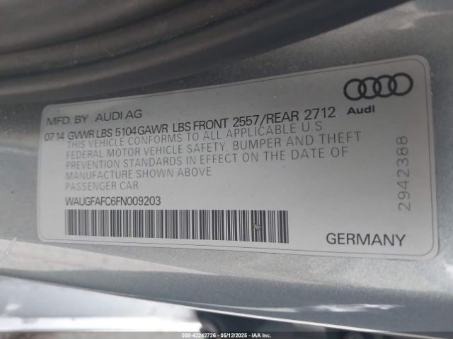 WAUGFAFC6FN009203 Audi A6 2.0t Premium