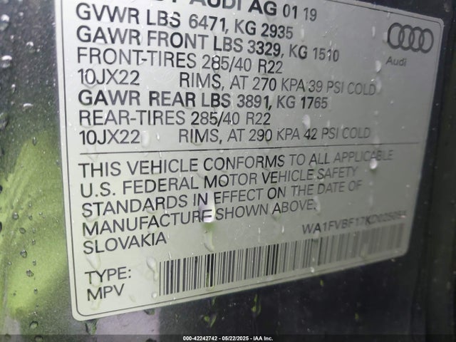 2019 AUDI Q8 WA1FVBF17KD025054 Photo 8