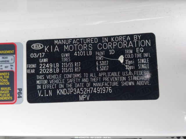 KNDJP3A52H7491976 KIA SOUL +