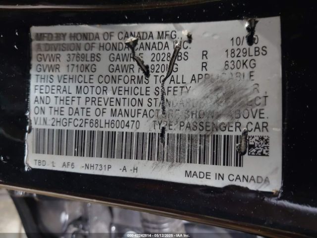 2020 HONDA CIVIC 2HGFC2F68LH600470 Photo 8